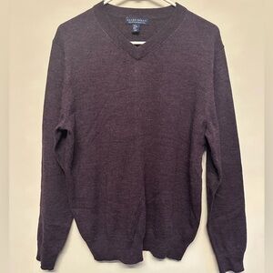 Allen Solly Men's Dark Purple V-Neck Sweater Medium